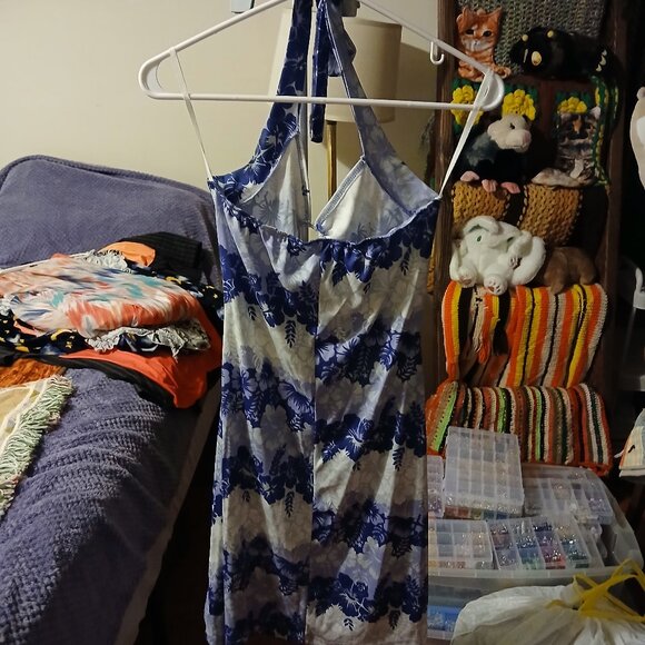 ENT Entrancy Medium M Purple Striped Halter Dress - Picture 11 of 11